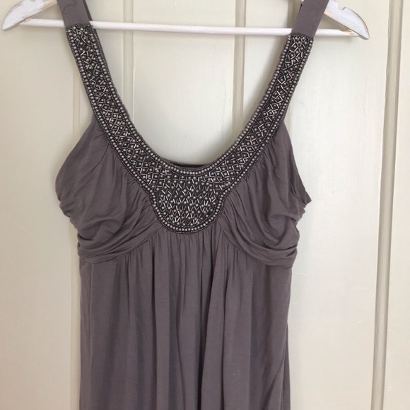 Soprano Grey Beaded Neck Tank Top - Picture 4 of 8